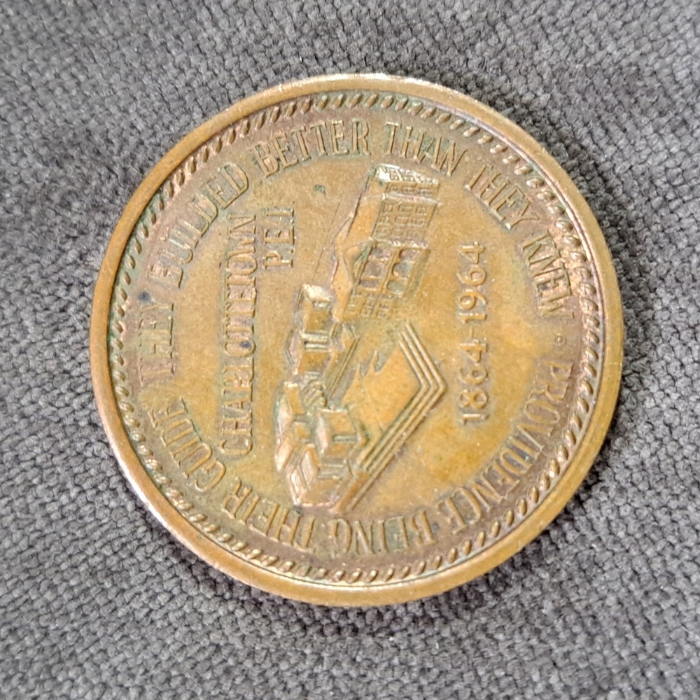 Commemorative Centennial Confederation Coin of Canada Copper 1864-1964